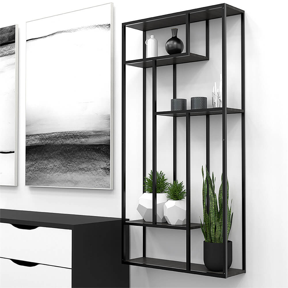 ชั้นวางของติดผนัง สไตล์ลอฟท์ Monster Steel รุ่น RVN001 ขนาด 60*18*120 cm.